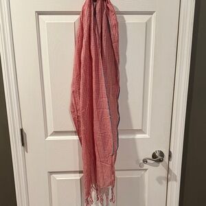 Country Chic  Red and White Checkered Scarf